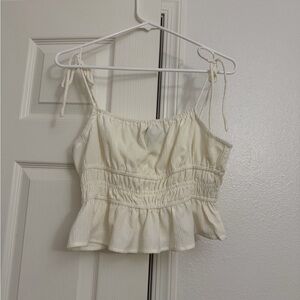 Forever 21 Off-White Ribbed Knit Top